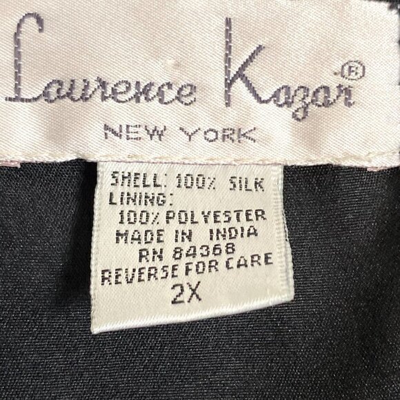 Vtg Beaded Top Blouse Silk Black Black Dressy Party Formal 1X - Picture 4 of 7